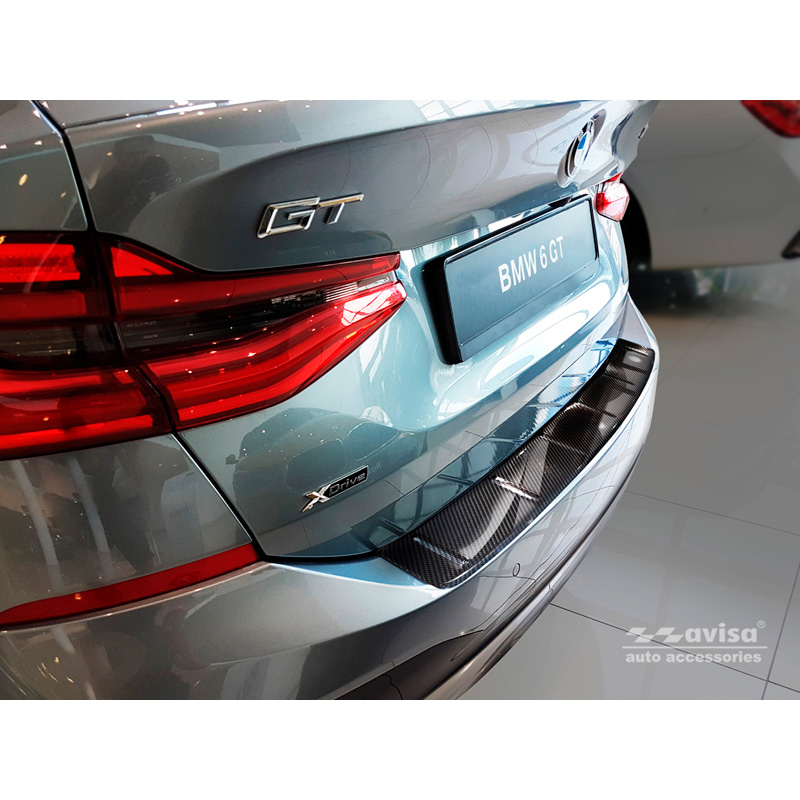 Echt 3D Carbon Achterbumperprotector  BMW 6-Serie Gran Turismo G32 2017- 'Ribs'