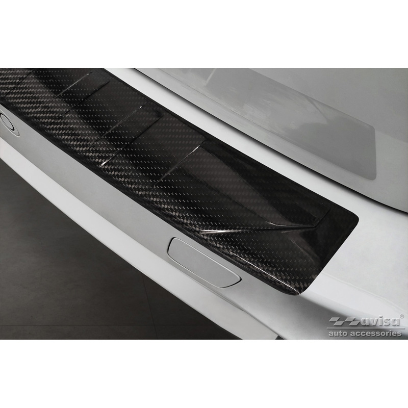 Echt 3D Carbon Achterbumperprotector  BMW X5 F15 2013-2018 met M-Pakket 'Ribs'