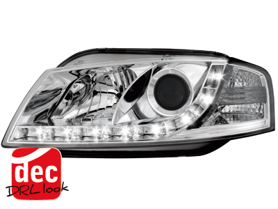 Faros Audi A3 8P LED Los ojos del Diablo Dayline cromo