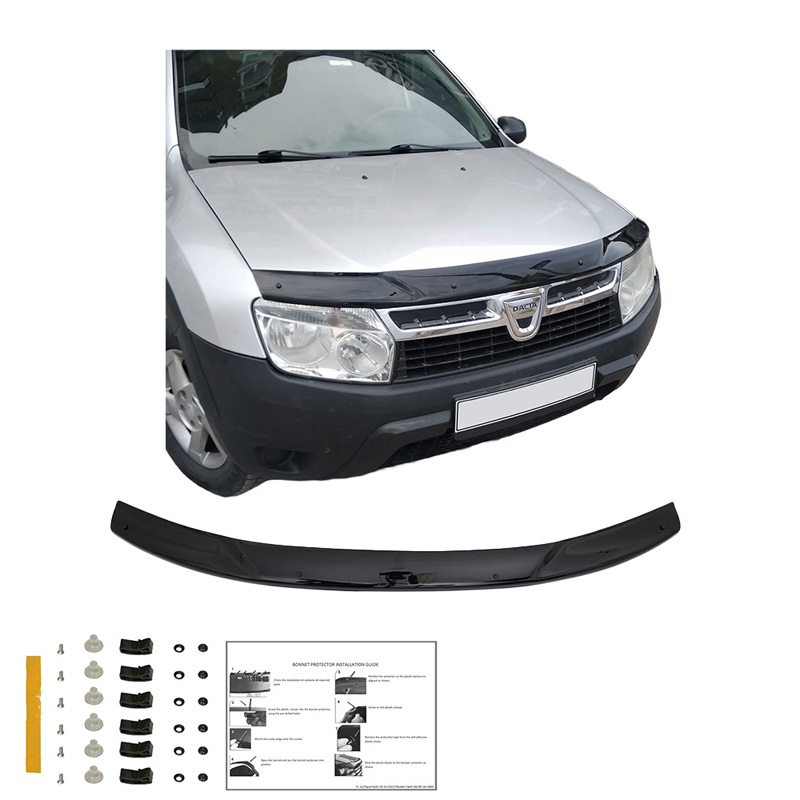 Motorkapbeschermer (steenslagcover)  Dacia Duster I 2010-2017 - Glanzend zwart