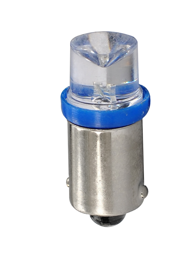 2x M-tech BA9S 12/24v Concave 8mm led blauw