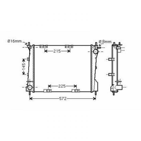 Radiator Clio BI 05->> 490x405x27 2.0 16V