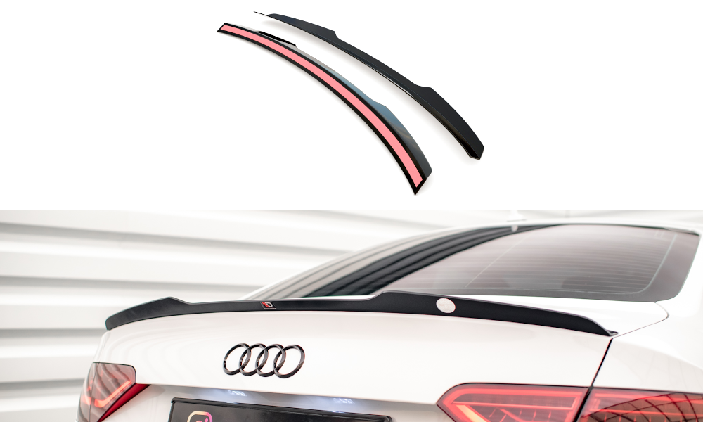 Spoiler Audi A5 / A5 S-lIne / S5 Coupe 8T Maxton Glans Zwart