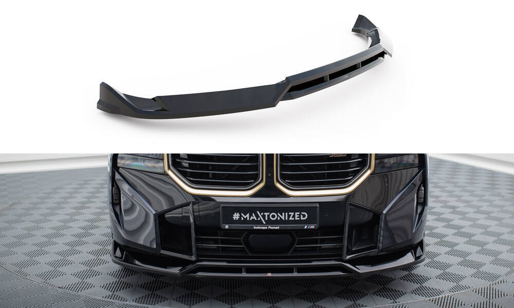 Voorspoiler BMW XM G09 Maxton Glans Zwart V.1