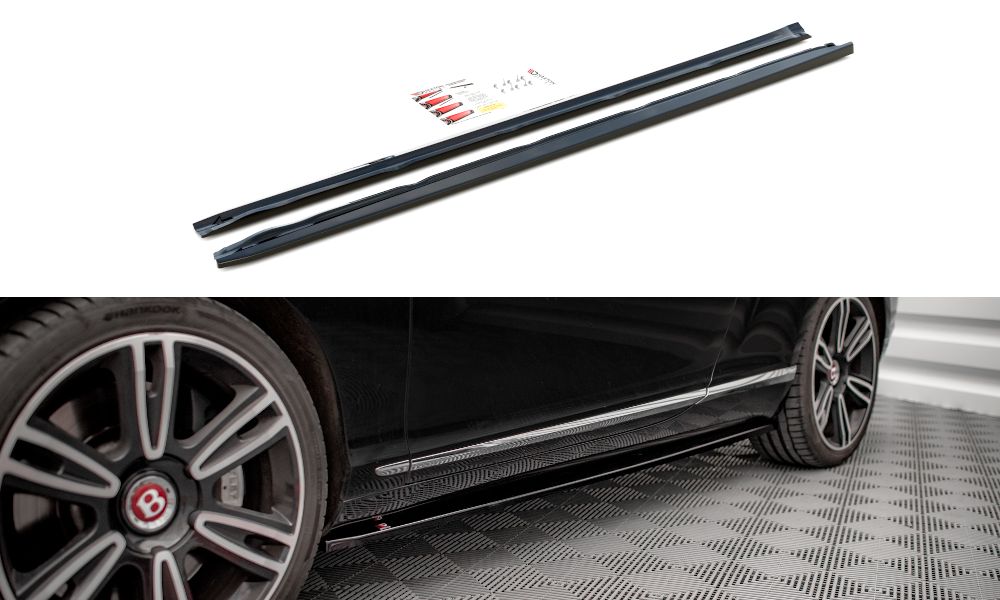 Zijskirts Bentley Continental GT V8 S MK2 Maxton Glans Zwart