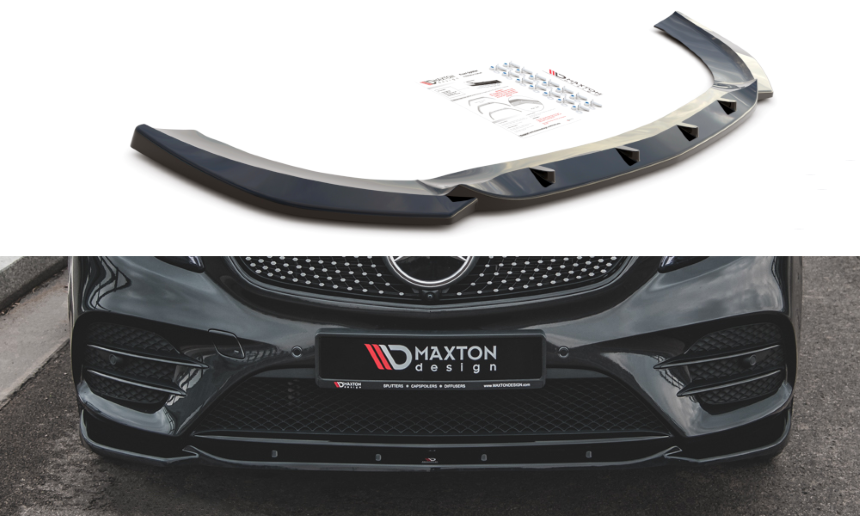 Voorspoiler Mercedes V-Klasse W447 AMG-Line Maxton Design glans zwart v.1