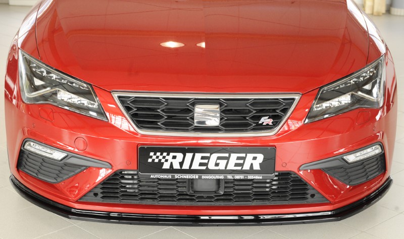 Voorspoiler Seat Leon FR/CUPRA 5F 2017-... Zwart Glans Rieger