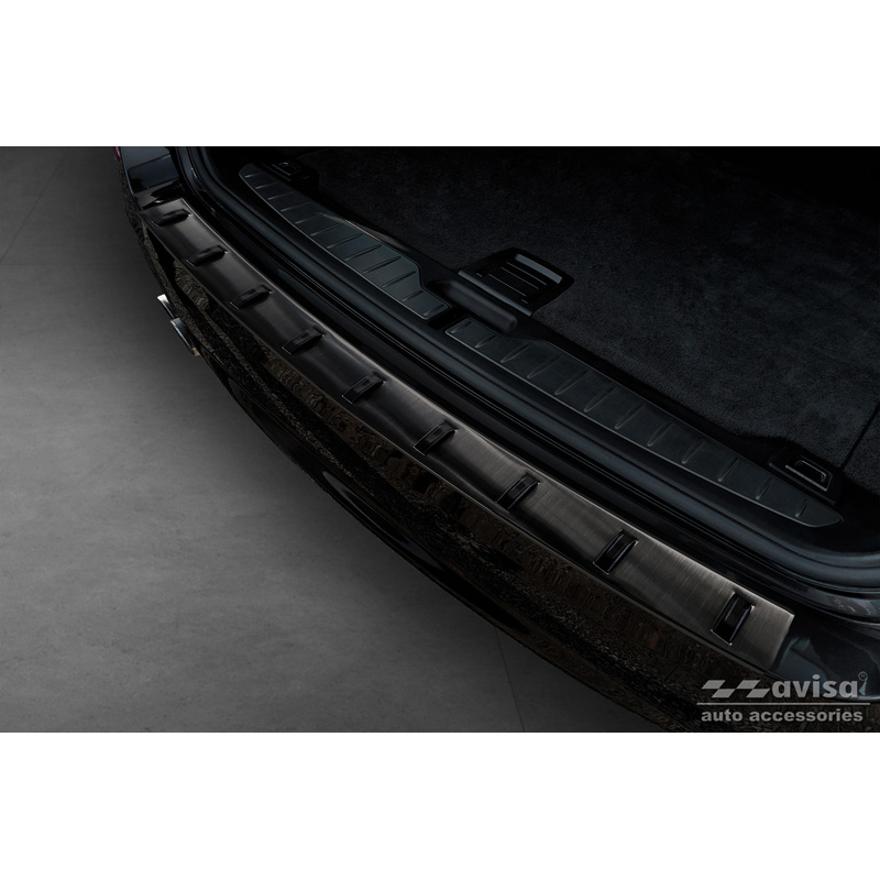 Zwart RVS Achterbumperprotector  BMW 5-Serie (F11) Touring 2011-2013 & Facelift 2013-2017 'STRONG EDITION'