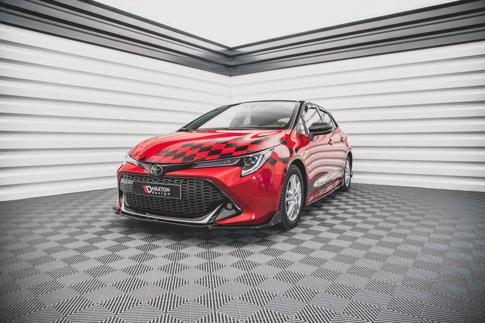 Voorspoiler V.1 met Canards Toyota Collora GR Sport Hatchback XII Maxton Glans Zwart