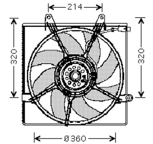 Radiator FAN KIA CARNIVAL 98-06 360 ALLE TYPE +/-AC