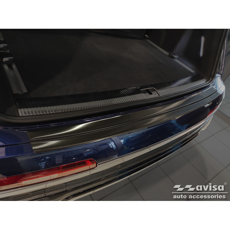 Zwart RVS Achterbumperprotector  Audi Q7 (4M) 2015-2019 & FL 2019- incl. S-Line