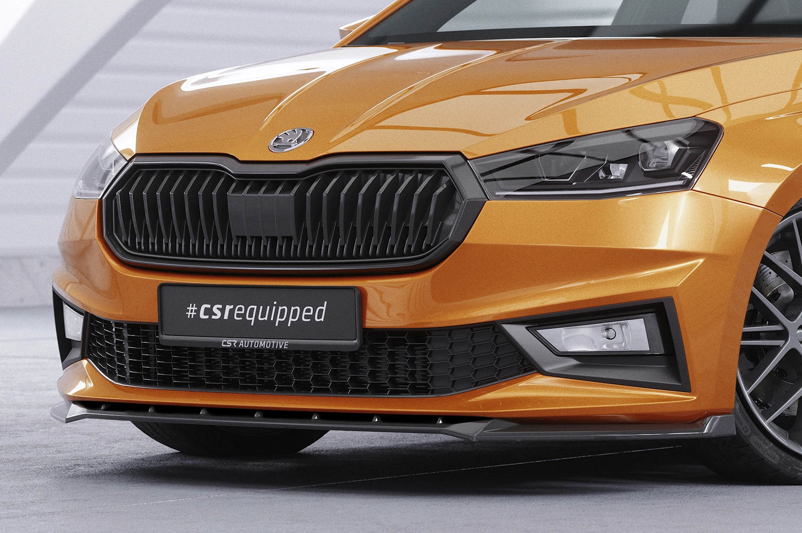 Voorspoiler Skoda Fabia 4 2021- – Glans Zwart