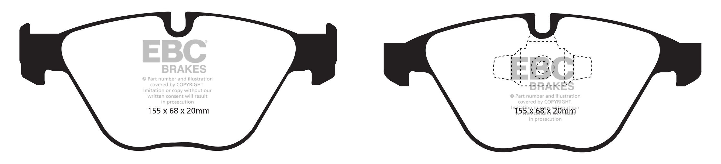 EBC Brakes BMW 325X (4WD) 3.0 (E90) 2007-2008 Remblokken voorzij