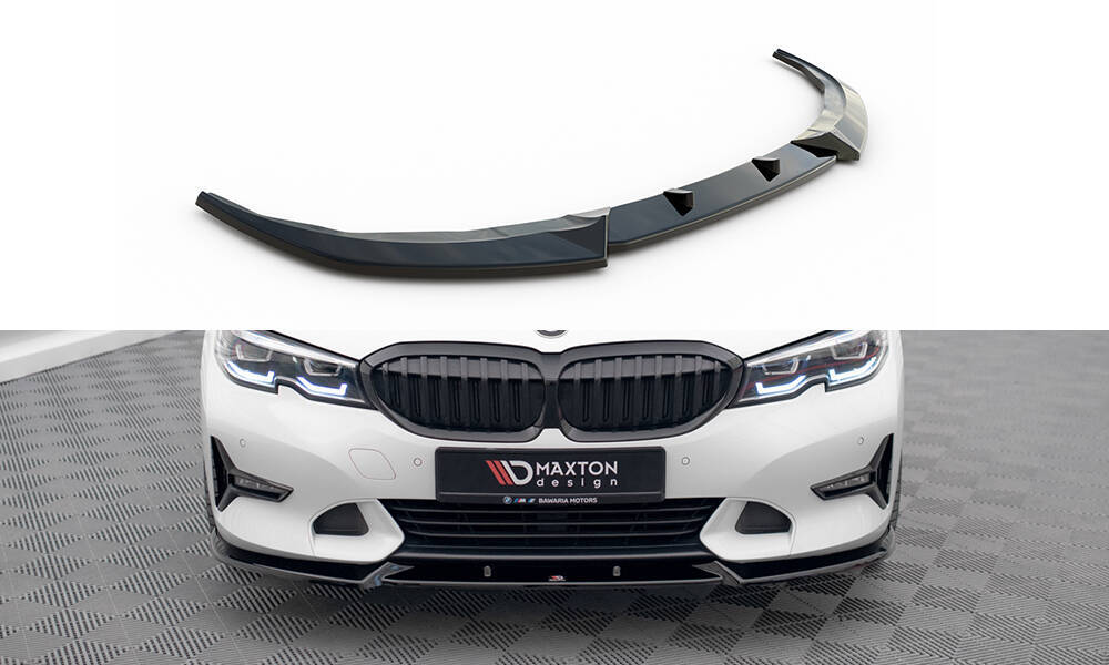 Voorspoiler V.1 BMW 3 Serie Sport Line G20 G21 Maxton Glans Zwart