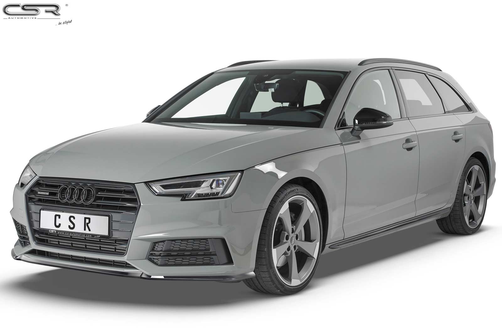 Voorspoiler Audi A4 B9 8W S-Line / S4 Glans Zwart
