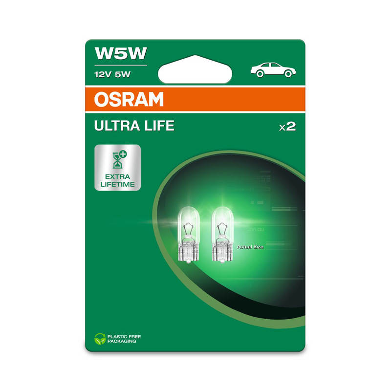 Osram Ultra Life Halogeen lampen - T10 - 12V/5W - set à 2 stuks
