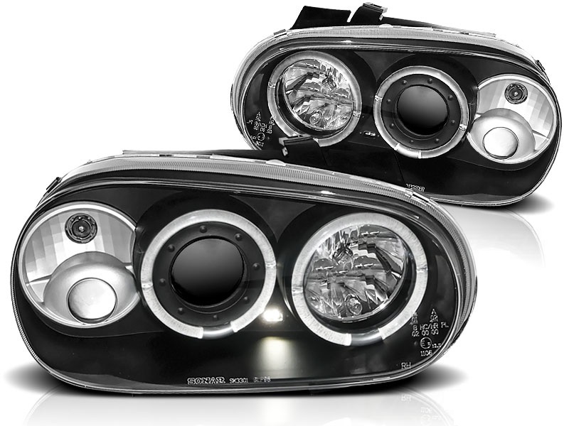 Faros VW Golf IV Angel Eyes negro