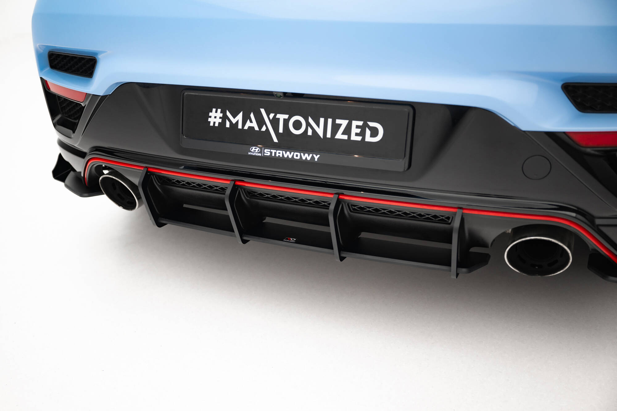 Street Pro Achter Diffuser Hyundai Veloster N MK2 Maxton Glanzend zwart