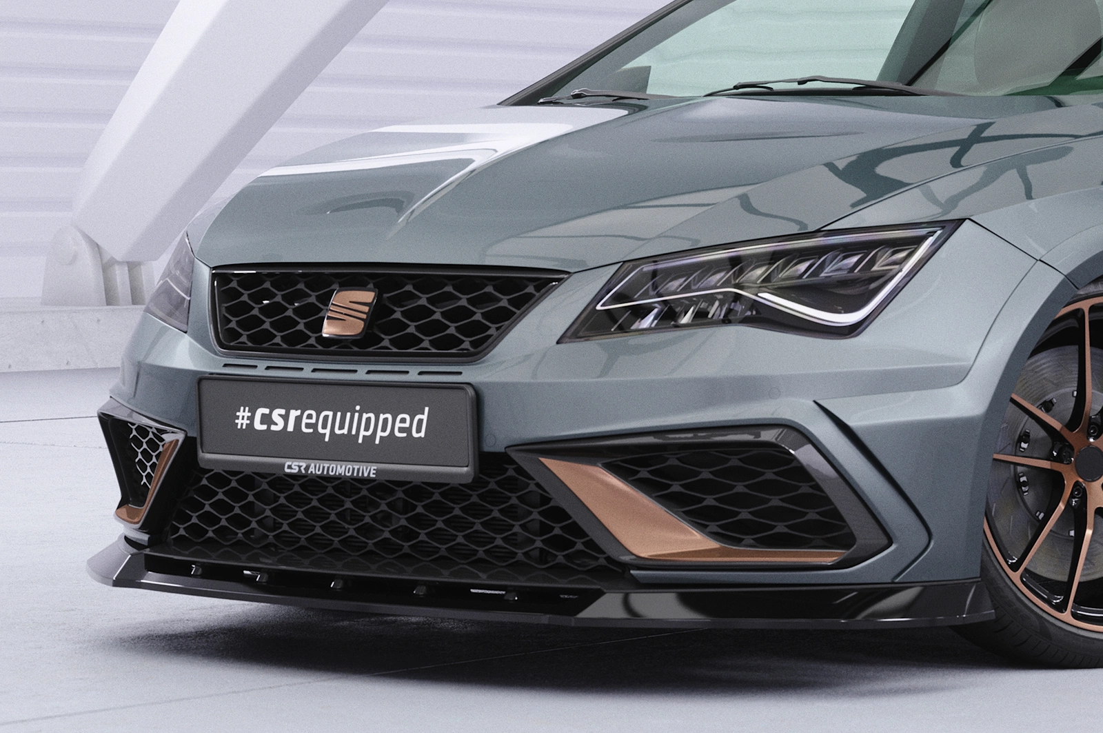 Voorspoiler Seat Leon 3 (Typ 5F) Cupra R Glans Zwart (2017-2020)