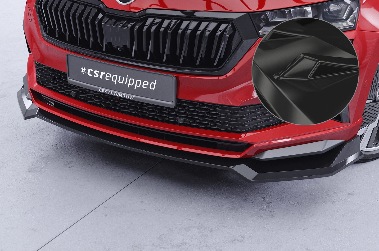 Voorspoiler Skoda Karoq Sportline glans zwart