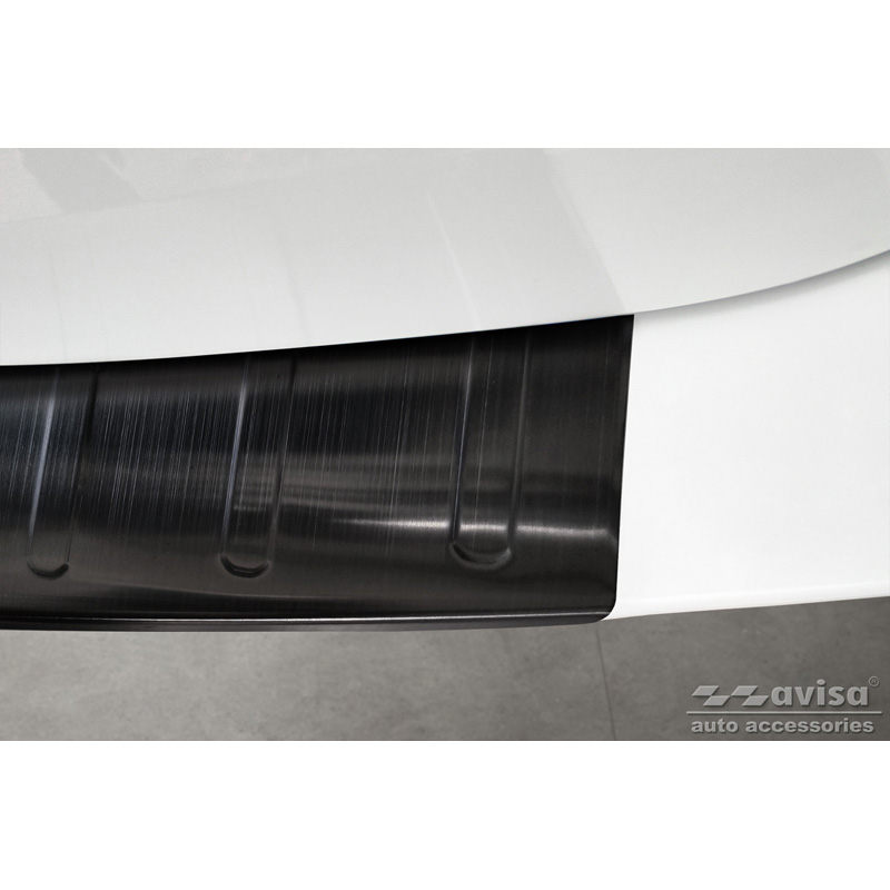 Zwart RVS Achterbumperprotector  Renault Laguna III Grandtour 2007-2015 'Ribs'
