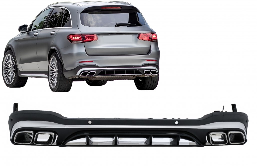 Diffusor Mercedes GLC X253 (2020-..) Facelift GLC63 incl. Uitlaat Stukken