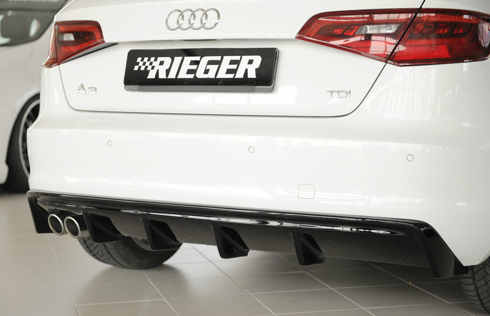 Audi A3 8V 12-16 Diffuser Rieger Glans zwart