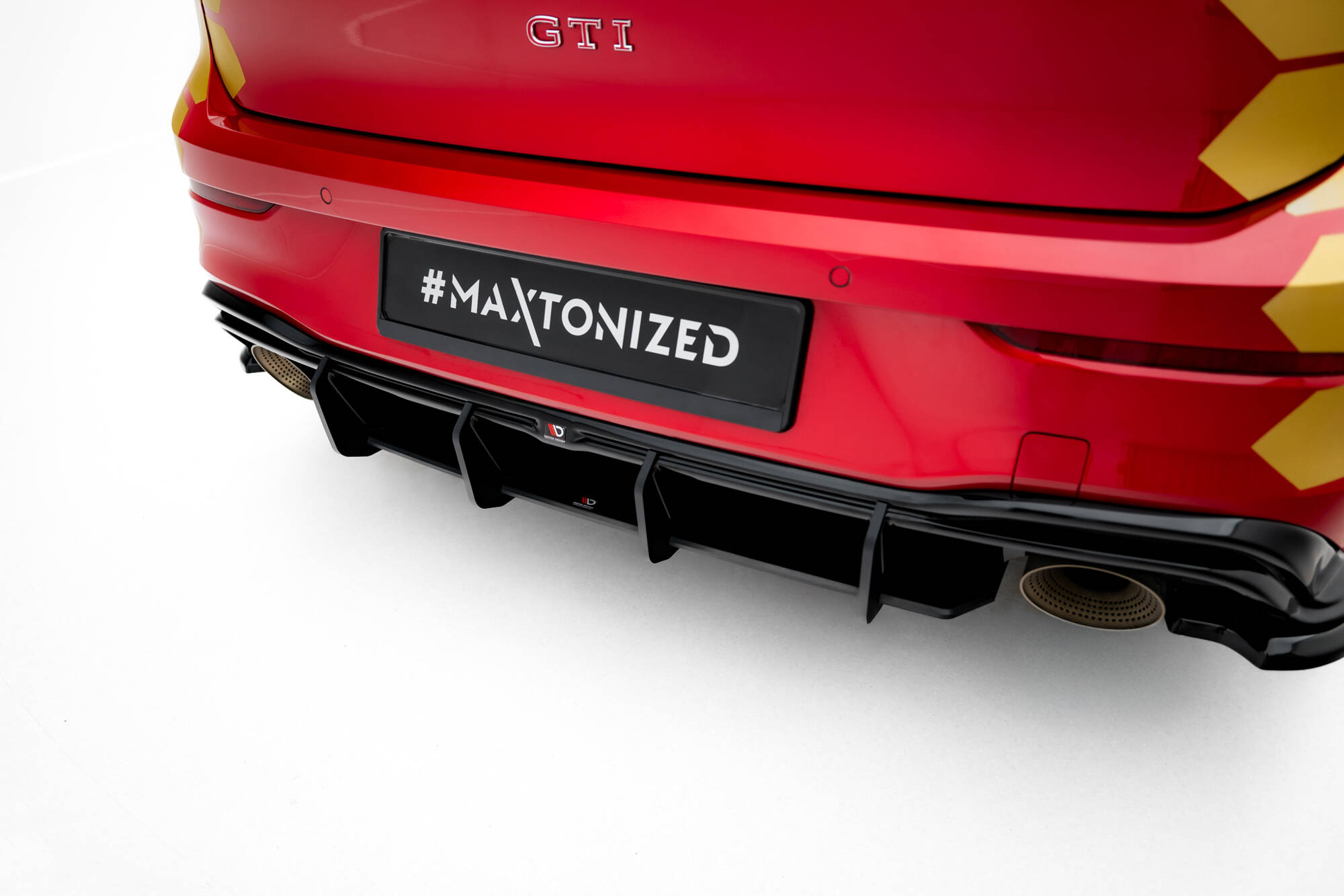 Street Pro Achter Diffuser V.1 Volkswagen Golf GTI Clubsport MK8 Facelift Maxton Glanzend zwart