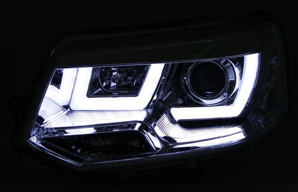 Headlights VW T5 Transporter Lightbar chome