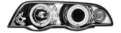 Faros BMW E46 sedan 98-01 Angel Eyes cromo