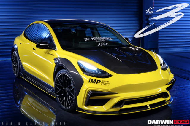Tesla Model 3 IMPII Style Deels Carbon Fiber Full Body Kit 2021+