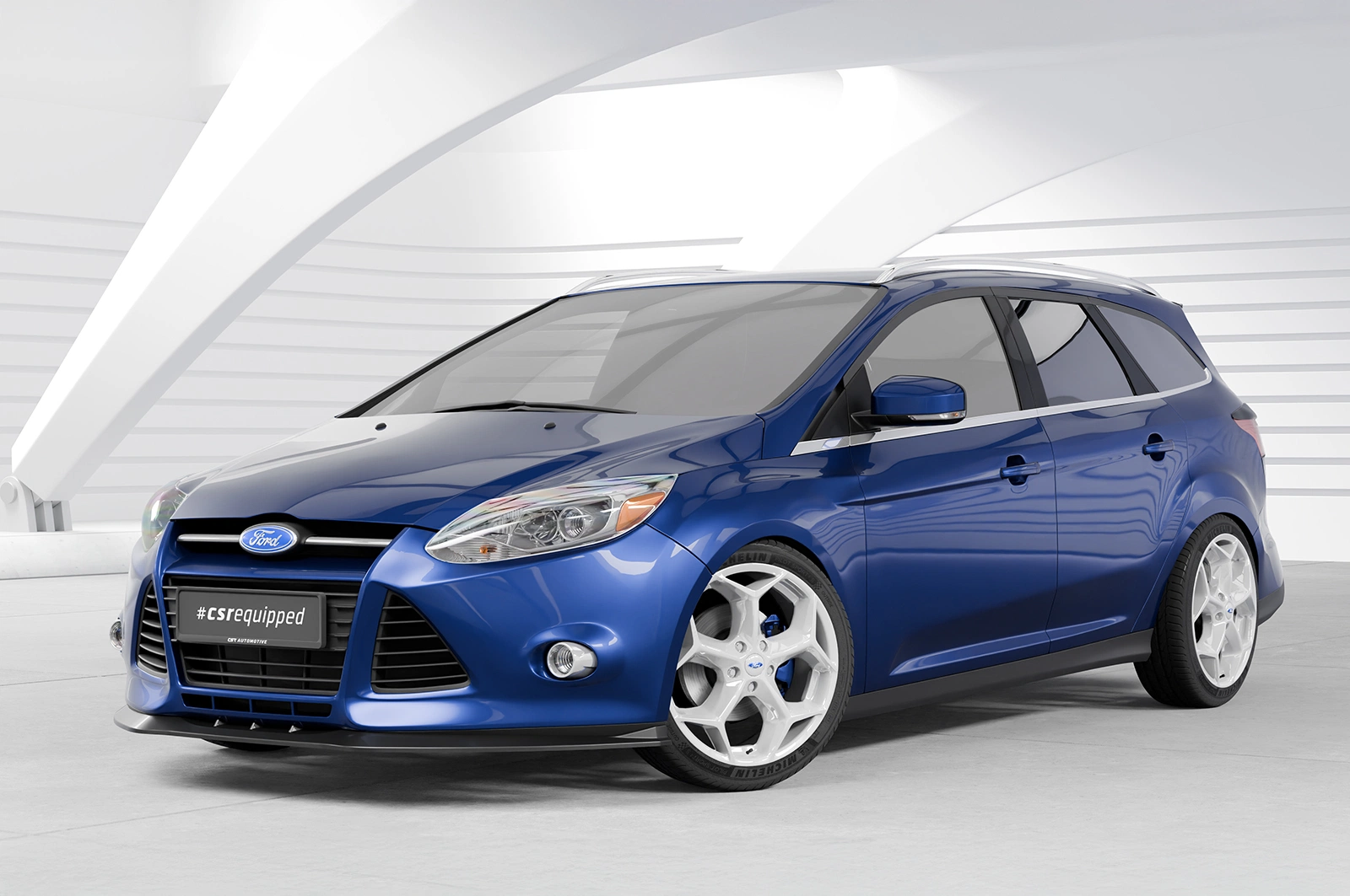 Voorspoiler Ford Focus MK3 Basis 2010–2014 (voor Facelift) – CSR Automotive – Glans Zwart