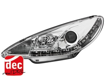 Headlights Peugeot 206 98-07 Devil Eyes Dlite LED Chrome