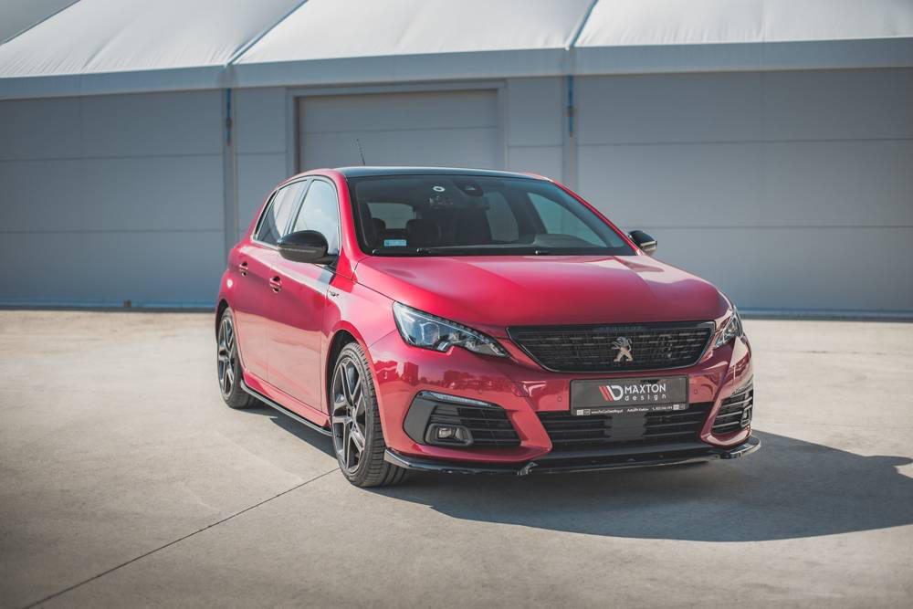 Voorspoiler Peugeot 308 GT MK2 Facelift 18-.. Glans Zwart