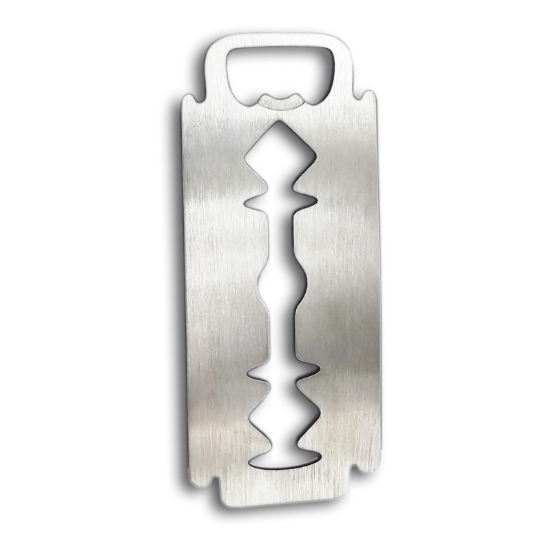 RVS Flesopener - 'Razor blade big' (Zilver)