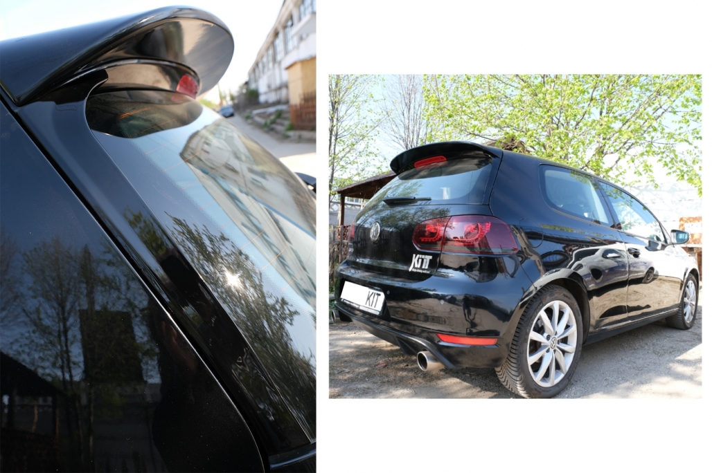 Raamspoilers Volkswagen Golf 6 GTI & R 08-12 Glans Zwart