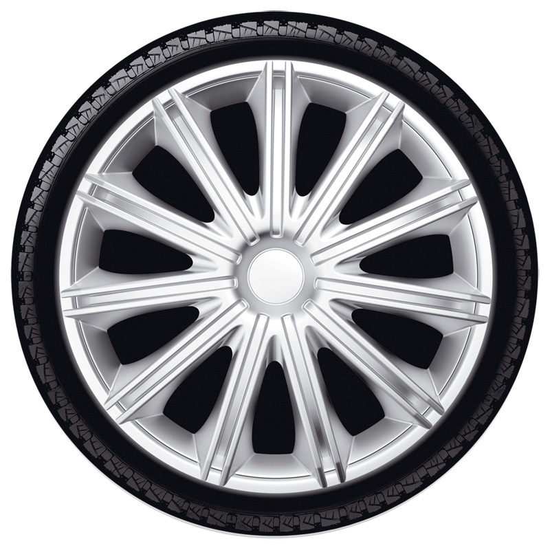4-Delige Wieldoppenset Nero 17-inch zilver