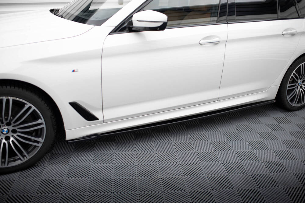 Zijskirts V.2 BMW 5 Serie M Pakket G30 / G31 Maxton Glans Zwart