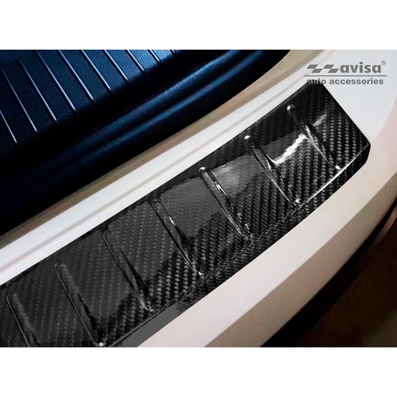 Echt 3D Carbon Achterbumperprotector  Volkswagen Touareg (CR7) 2018- Incl. Facelift