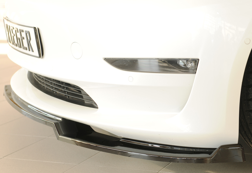 Voorspoiler Tesla Model 3 Rieger Glans Zwart