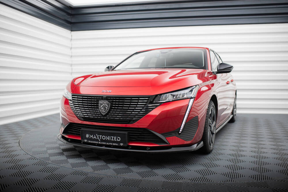Voorspoiler V.1 Peugeot 308 Mk3 Maxton Glans Zwart