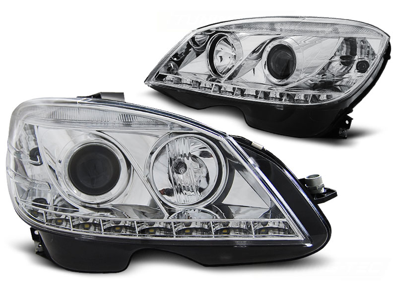 Headlights Mercedes C-Klasse Daylight W204 07-10 chome