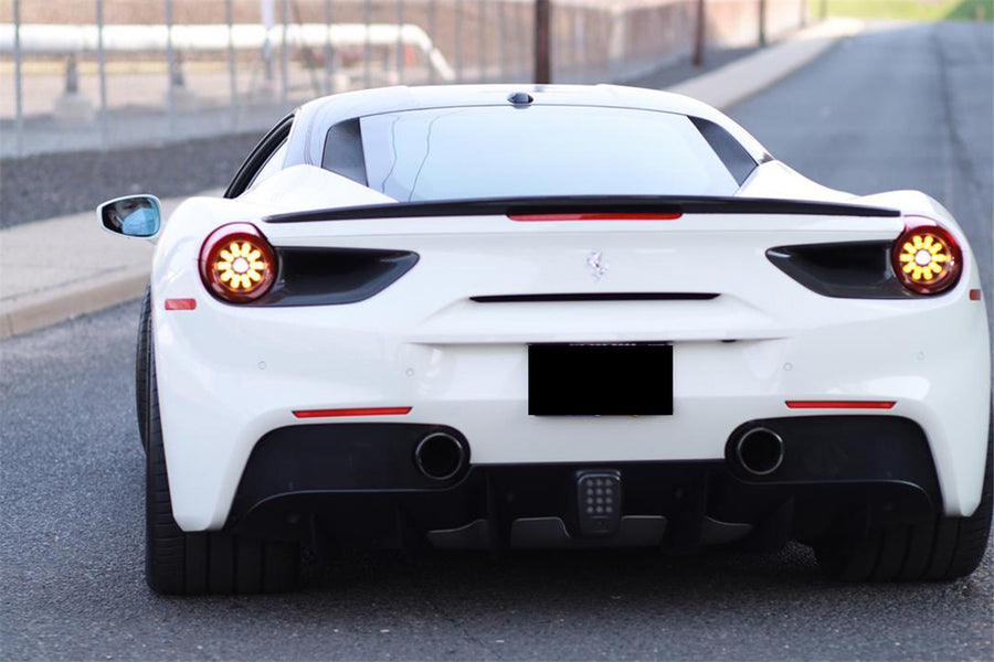 Ferrari 488 GTB/Spyder Dry Carbon Fiber Rear Light Covers 2015-2019