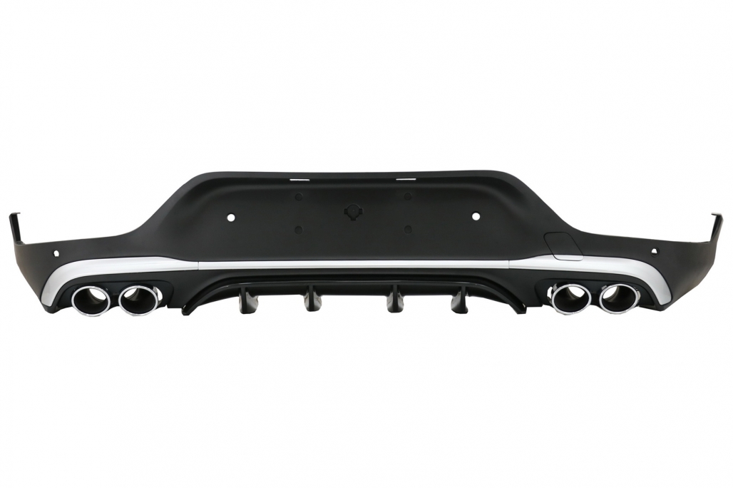 Diffusor Mercedes GLC C253 (2020-..) Coupe Facelift GLC43 incl. Uitlaat Stukken Zilver