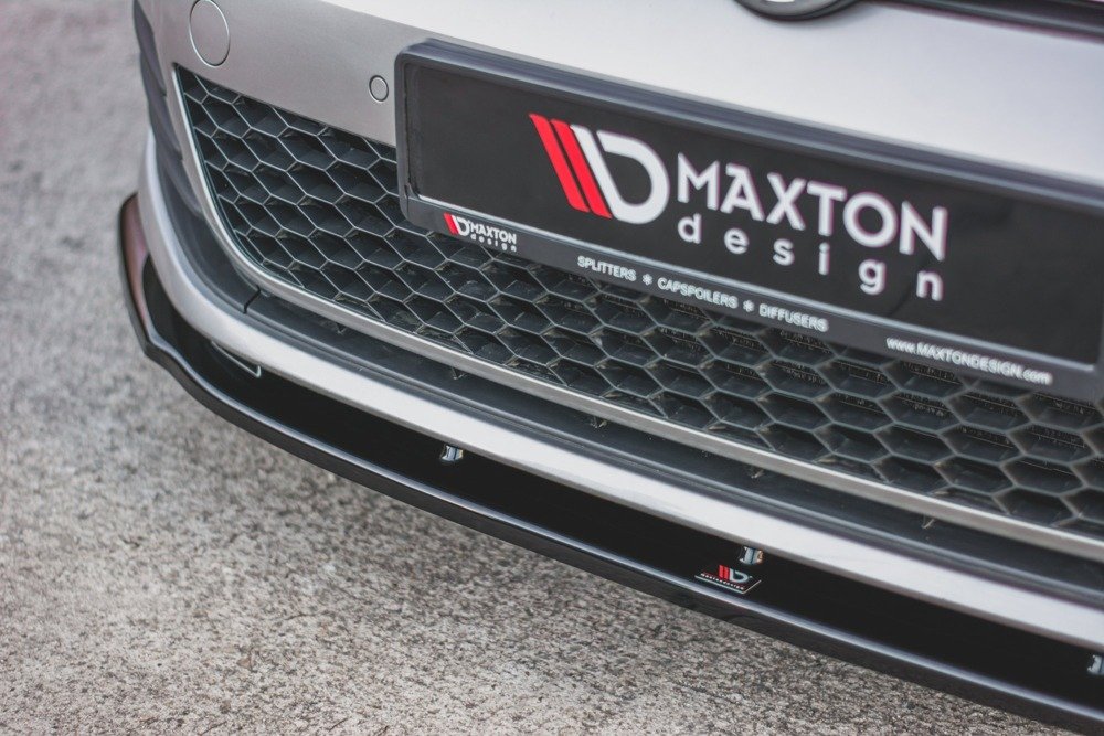 Voorspoiler V.1 VW Golf 7 GTI Maxton Glans Zwart