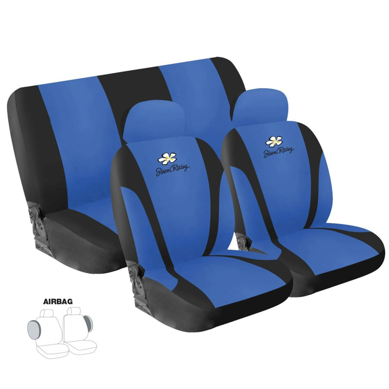 Simoni Racing Stoelhoezenset Daisy - Blauw - 8-delig