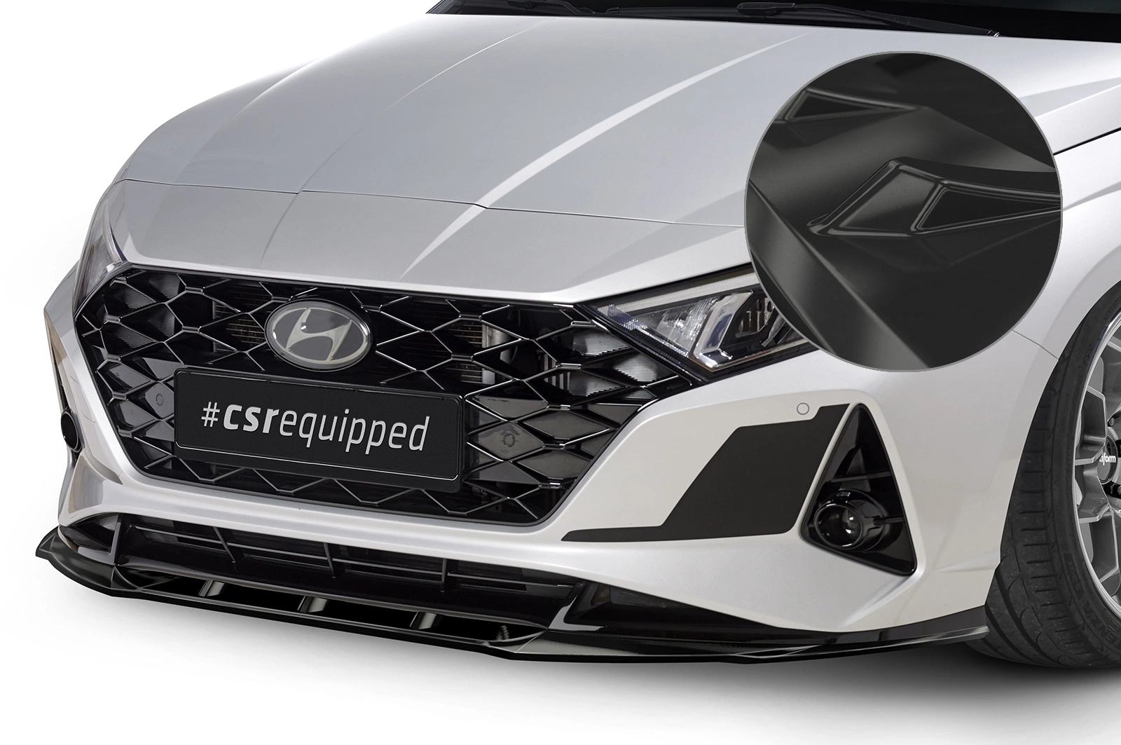 Voorspoiler Hyundai i20 (BC3) 2020-2023 (voor Facelift) Glans Zwart – CSR