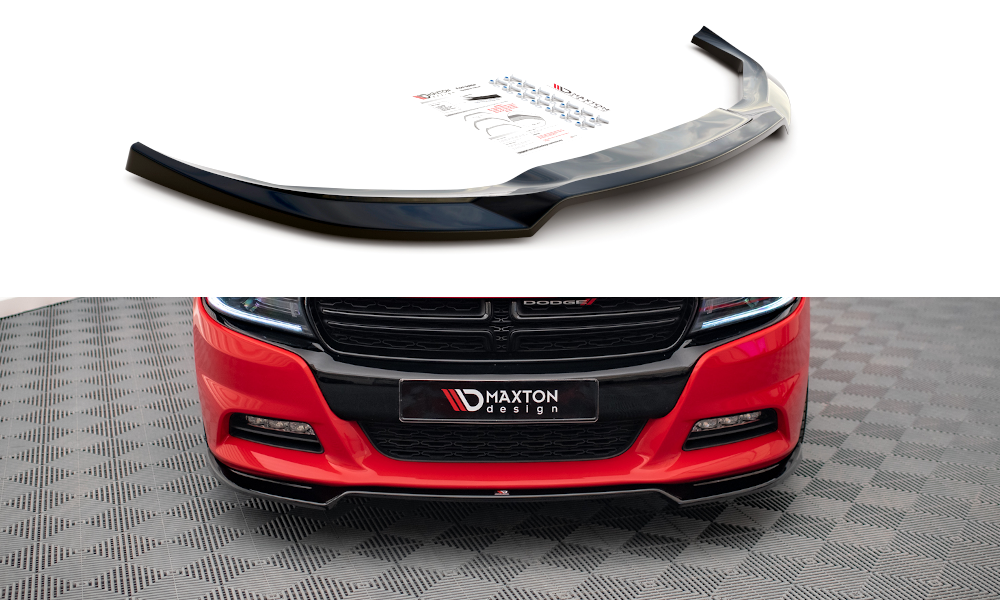 Voorspoiler V.2 Dodge Charger RT MK7 FL Maxton Glans Zwart