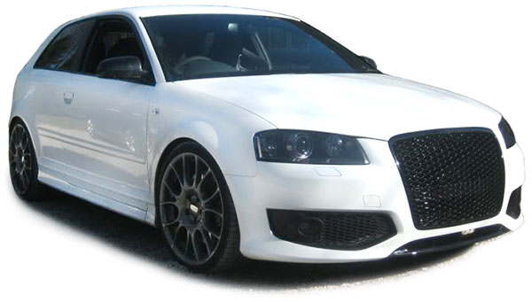 Grille RS Design Piano Black Audi A3 8P (2004-2007) embleemloos