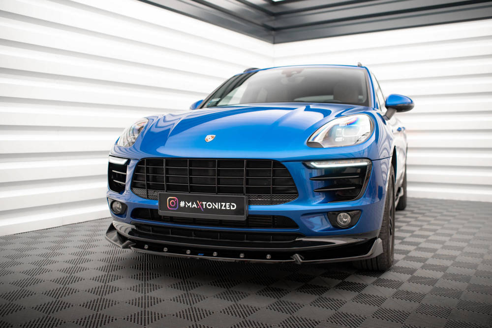 Voorspoiler V.2 Porsche Macan Mk1 Maxton Glans Zwart